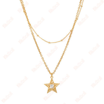 gold necklace simple style star pendant